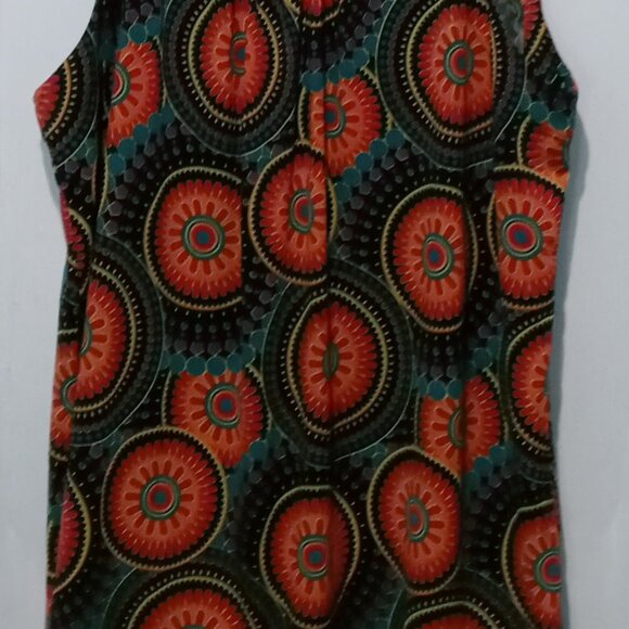 Rafaella Women's Sleeveless Mosaic Circles Print Tank Top Size Large - Picture 5 of 9